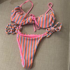 Colorful Striped Bikini Set - PRELOVED